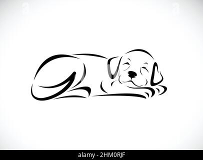 Vecteur d'un motif de sommeil de chien sur fond blanc.Illustration vectorielle superposée facile à modifier.Animaux.Animaux de compagnie. Illustration de Vecteur