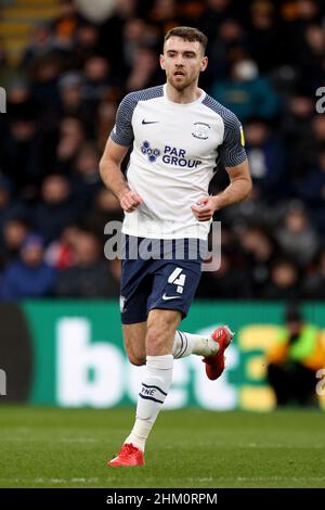 Ben Whiteman, de Preston North End, lors du match de championnat Sky Bet au MKM Stadium, à Hull.Date de la photo: Samedi 5 février 2022. Banque D'Images