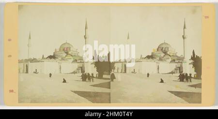 Art inspiré par la mosquée Bayezid II à Istanbul, Moschee des Sultans Bajazet, Constantinople, éditeur: E. Linde & Co. (Sophus Williams), Bayezid II moskee, éditeur: Berlin, 1873 - 1890, carton, Papier, imprimé albumine, hauteur 88 mm × largeur 177 mm, oeuvres classiques modernisées par Artotop avec une touche de modernité. Formes, couleur et valeur, impact visuel accrocheur sur l'art émotions par la liberté d'œuvres d'art d'une manière contemporaine. Un message intemporel qui cherche une nouvelle direction créative. Artistes qui se tournent vers le support numérique et créent le NFT Artotop Banque D'Images