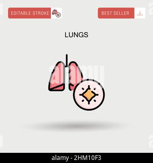 Icône de vecteur simple de poumons. Illustration de Vecteur