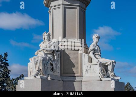 Monument national des soldats lors d'un magnifique après-midi d'hiver, cimetière national de Gettysburg, Pennsylvanie, États-Unis Banque D'Images