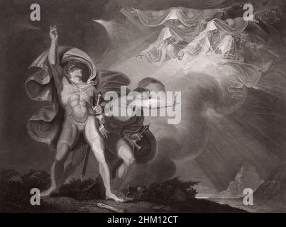 Prophétie d'un trio de sorcières, scène de "la tragédie de Macbeth" par William Shakespeare Banque D'Images