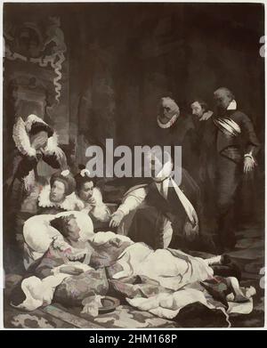 Art inspiré par la photoréproduction d'un tableau de la mort de la reine Élisabeth Ire d'Angleterre par Paul Delaroche, mort d'Élisabeth, Reine d'Angleterre en 1603, Robert Jefferson Bingham, après : Paul Delaroche, Paris, c. 1853 - avant 1858, papier, imprimé albumine, gravure, hauteur 206, Œuvres classiques modernisées par Artotop avec une touche de modernité. Formes, couleur et valeur, impact visuel accrocheur sur l'art émotions par la liberté d'œuvres d'art d'une manière contemporaine. Un message intemporel qui cherche une nouvelle direction créative. Artistes qui se tournent vers le support numérique et créent le NFT Artotop Banque D'Images