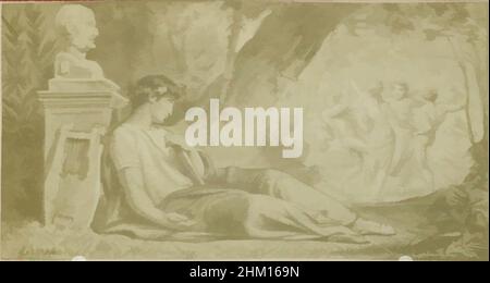 Art inspiré par la photoréproduction d'une illustration d'un homme avec un lyre, situé dans une forêt, Félix Joseph Barrias, c. 1851 - avant 1855, papier, imprimé albumine, hauteur 31 mm × largeur 59 mm, oeuvres classiques modernisées par Artotop avec une touche de modernité. Formes, couleur et valeur, impact visuel accrocheur sur l'art émotions par la liberté d'œuvres d'art d'une manière contemporaine. Un message intemporel qui cherche une nouvelle direction créative. Artistes qui se tournent vers le support numérique et créent le NFT Artotop Banque D'Images