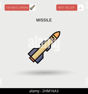 Icône de vecteur simple missile. Illustration de Vecteur