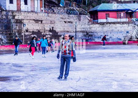 Différentes vues sur la patinoire Shimla Banque D'Images