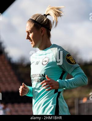 Londres, Royaume-Uni.06th févr. 2022.Londres, Angleterre, février 6th 2022 joueur de Brighton pendant le match de football de la FA WSL entre Tottenham et Brighton au stade de Hive à Londres, Angleterre Daniela Torres/SPP crédit: SPP Sport Press photo./Alamy Live News Banque D'Images