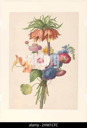 Art inspiré par bouquet, dessinateur: Henriëtte Geertruida Knip, 1793 - 1842, papier, aquarelle (peinture), pinceau, Hauteur 470 mm × largeur 330 mm, oeuvres classiques modernisées par Artotop avec une touche de modernité. Formes, couleur et valeur, impact visuel accrocheur sur l'art émotions par la liberté d'œuvres d'art d'une manière contemporaine. Un message intemporel qui cherche une nouvelle direction créative. Artistes qui se tournent vers le support numérique et créent le NFT Artotop Banque D'Images