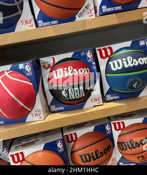 Magasin phare de la NBA pour les articles de marque des équipes de basket-ball professionnelles, New York City, États-Unis Banque D'Images