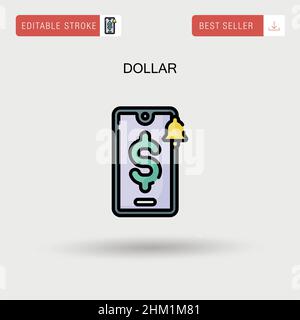 Dollar simple vecteur icône. Illustration de Vecteur