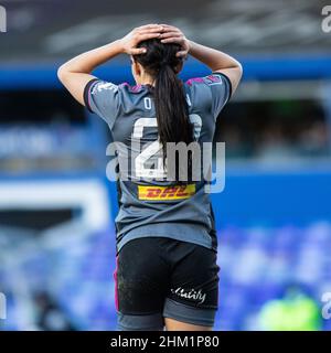 Birmingham, Royaume-Uni.6th févr. 2022.Shannon O'Brien (27 Leicester City) semble abattu dans le match WSL entre Birmingham City et Leicester City à St. Andrews.Gareth Evans/SPP crédit: SPP Sport presse photo./Alamy Live News Banque D'Images