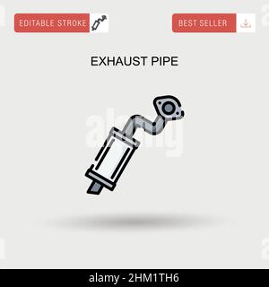 Icône de vecteur simple de tuyau d'échappement. Illustration de Vecteur