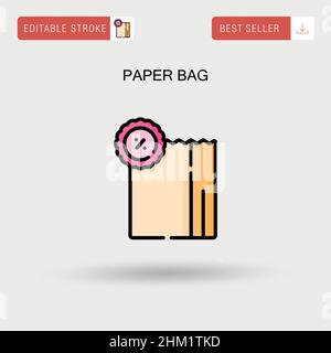 Icône de vecteur simple de sac de papier. Illustration de Vecteur