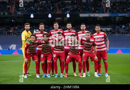 Madrid, Espagne.06th févr. 2022.6th février 2022 ; Stade Santiago Bernabeu ; Madrid ; Espagne ; Division Primera ;LaLiga Santander 2021 - 2022; Real Madrid vs Grenade; Players granada 900/Cormon Press Credit: CORMON PRESS/Alamy Live News Banque D'Images