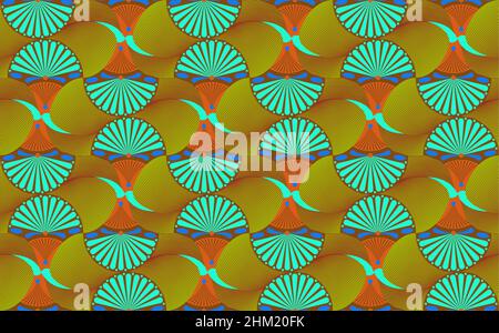 Tissu African Wax Print, décoration ethnique superposée sans couture, motifs kitenge éléments floraux.Texture vectorielle, textile afro coloré Illustration de Vecteur