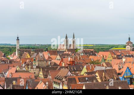 Photo des colonies de Rothenburg ob der Tauber, une ville allemande connue pour son architecture médiévale Banque D'Images