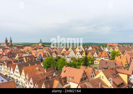 Photo des colonies de Rothenburg ob der Tauber, une ville allemande connue pour son architecture médiévale Banque D'Images