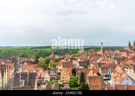 Photo des colonies de Rothenburg ob der Tauber, une ville allemande connue pour son architecture médiévale Banque D'Images