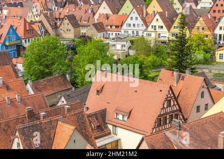 Photo des colonies de Rothenburg ob der Tauber, une ville allemande connue pour son architecture médiévale Banque D'Images