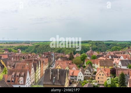 Photo des colonies de Rothenburg ob der Tauber, une ville allemande connue pour son architecture médiévale Banque D'Images