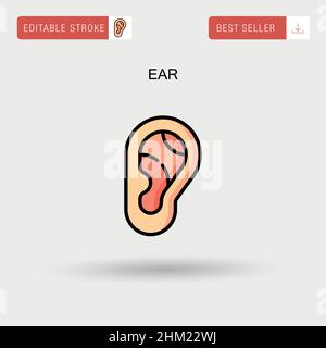 Icône de vecteur simple EAR. Illustration de Vecteur