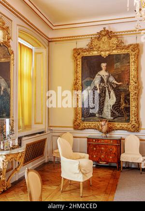 Palais Drottningholm, intérieur, Stockholm, Comté de Stockholm, Suède Banque D'Images