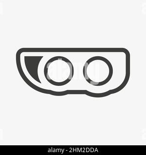 Icône de vecteur de phare de voiture sur fond blanc Illustration de Vecteur