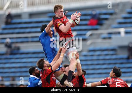 Tokyo, Japon.5th févr. 2022.Warner Dearns Rugby : 2022 Japan Rugby League un match entre TOSHIBA BRAVE LUPUS TOKYO et SHIZUOKA BlueRefs au stade du parc olympique de Komazawa à Tokyo, Japon .Crédit: Naoki Nishimura/AFLO SPORT/Alay Live News Banque D'Images