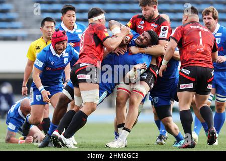 Tokyo, Japon.5th févr. 2022.Ishi Naisarani Rugby : 2022 Japan Rugby League un match entre TOSHIBA BRAVE LUPUS TOKYO et SHIZUOKA BlueRefs au stade du parc olympique de Komazawa à Tokyo, Japon .Crédit: Naoki Nishimura/AFLO SPORT/Alay Live News Banque D'Images