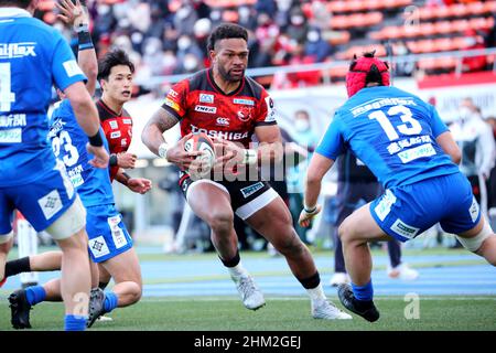 Tokyo, Japon.5th févr. 2022.Seta Tamanivalu Rugby : 2022 Japan Rugby League un match entre TOSHIBA BRAVE LUPUS TOKYO et SHIZUOKA BlueRefs au stade du parc olympique de Komazawa à Tokyo, Japon .Crédit: Naoki Nishimura/AFLO SPORT/Alay Live News Banque D'Images