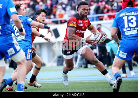 Tokyo, Japon.5th févr. 2022.Seta Tamanivalu Rugby : 2022 Japan Rugby League un match entre TOSHIBA BRAVE LUPUS TOKYO et SHIZUOKA BlueRefs au stade du parc olympique de Komazawa à Tokyo, Japon .Crédit: Naoki Nishimura/AFLO SPORT/Alay Live News Banque D'Images