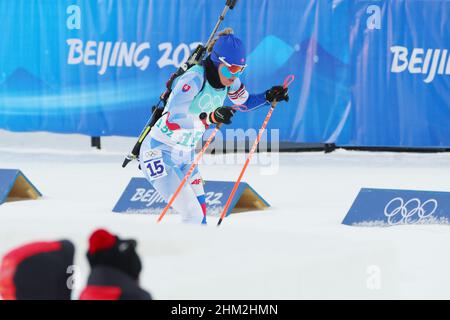 Zhangjiakou, Hebei, Chine.5th févr. 2022.Paulina Fialkova (SVK) Biathlon : Relais mixte pendant les Jeux Olympiques d'hiver de Beijing 2022 au Centre national de biathlon de Zhangjiakou, Hebei, Chine .Credit: YUTAKA/AFLO SPORT/Alay Live News Banque D'Images