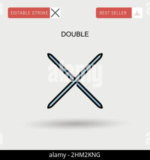 Double icône de vecteur simple. Illustration de Vecteur