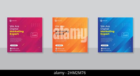 Publicité sur les médias sociaux et bannière Web de marketing d'entreprise numérique Illustration de Vecteur