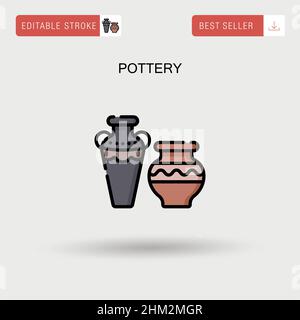 Icône de vecteur simple de poterie. Illustration de Vecteur