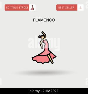 Icône de vecteur simple flamenco. Illustration de Vecteur