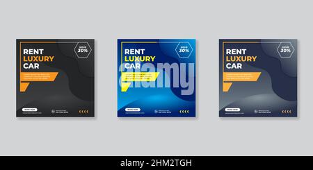 Louez une bannière de voiture pour la conception d'un modèle de publication sur les réseaux sociaux Illustration de Vecteur