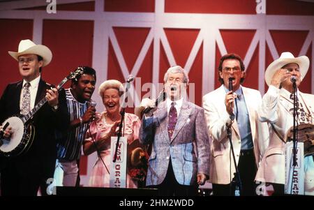 Houston Texas USA, 1990: Les membres du Grand Ole Opry offrent du divertissement au public international pendant le sommet économique 1990 G7 organisé par le Presd. George W. Bush.©Bob Daemmrich Banque D'Images