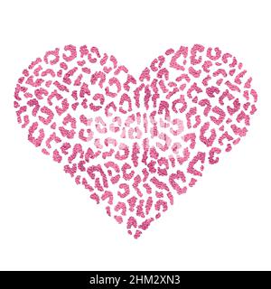 Coeur et imprimé animal.Vecteur métallique rose Illustration de Vecteur