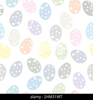 Œufs de pâques en pointillés de couleur vive motif sans couture illustration simple à vecteur plat Illustration de Vecteur
