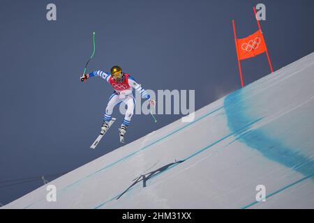 Yanqing, Chine.07th févr. 2022.Jeux olympiques, ski alpin, descente, hommes au Centre national de ski alpin.Johan Clarey de France en action.Credit: Michael Kappeller/dpa/Alay Live News Banque D'Images