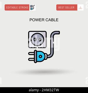 Icône de vecteur simple du câble d'alimentation. Illustration de Vecteur