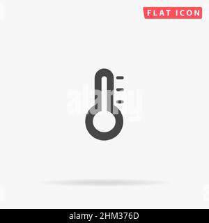 Icône de vecteur plat du thermomètre.Illustrations dessinées à la main. Illustration de Vecteur