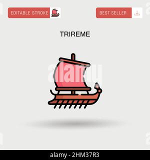 Icône trireme simple vector. Illustration de Vecteur