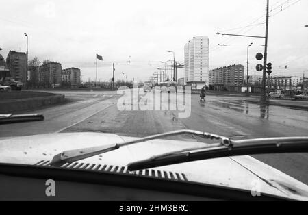 Rue, Moscou, Russie, URSS, avril 1976 Banque D'Images