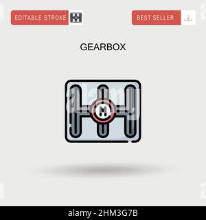 Icône de vecteur simple de boîte de vitesses. Illustration de Vecteur