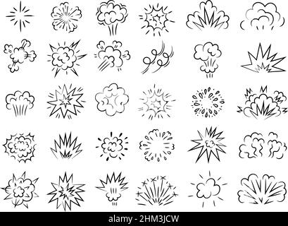 Gribouillages d'explosion.Linera croquis de surprise explosion décoration éléments divers éléments de conception géométrique Collection récente de vecteurs Illustration de Vecteur