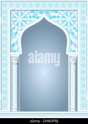 Arche architecturale de style arabe ou oriental, entrée Illustration de Vecteur