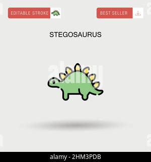 Icône de vecteur simple Stegosaurus. Illustration de Vecteur