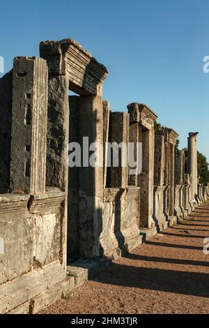 Aksu, Antalya, Turquie - juillet 06 2016 : Agora dans la ville ancienne de Perge Banque D'Images